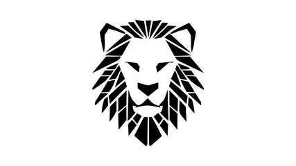 Majestic lion head logo design, geometric stylized lion king icon isolated on white, vector illustration © Yuliia Litvinova