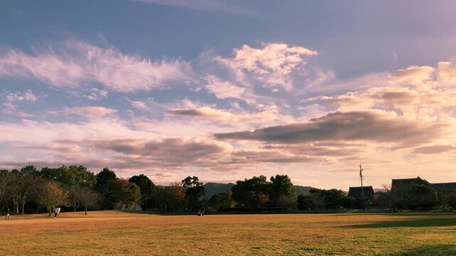 Warm Sunset Clouds Over Rural Landscape | 4K Timelapse (No Audio)  