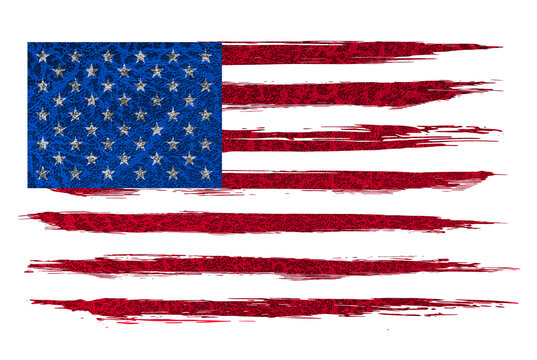 American flag grunge. USA flag painted on old paper. Grunge USA flag. American flag painted on transparent background. Watercolor flag of America. USA flag. Distressed USA flags. Only commercial use. 