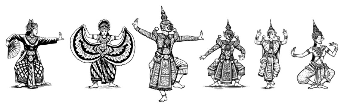 Two traditional Japanese sumo wrestlers competing in a match in minimalist line art style