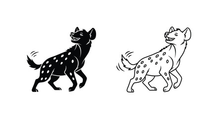 Fototapeta premium African Wild Dogs vs Hyenas: Spot Pattern Comparison Vector