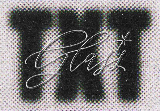 Glass & Pattern Text Effect Mockup