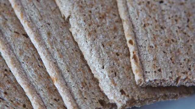 crunchy crispbreads on the table