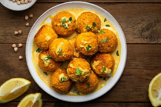 boulettes falafels pois chiches carottes et cr&egrave;me curry