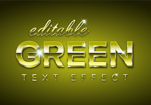 Editable Green Gold Text Effect Graphic Design