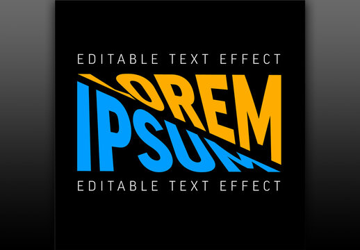 Modern Kinetic Sliced Text Effect Template for Graphic Design