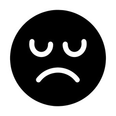 Fototapeta premium Sad Face Vector Icon with Closed Eyes
