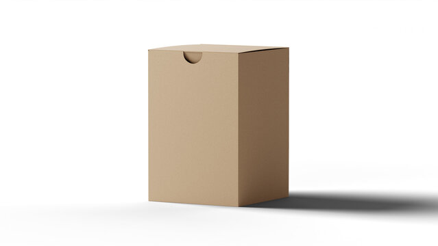 An empty brown open cardboard box isolated on a white background for shipping and storage delivery packaging, featuring a 3d vector illustration of a paper carton transport container
