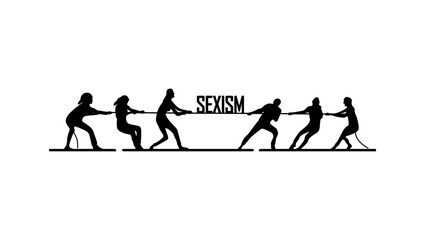 Obraz premium sexism, fight for women's rights, black isolated silhouette