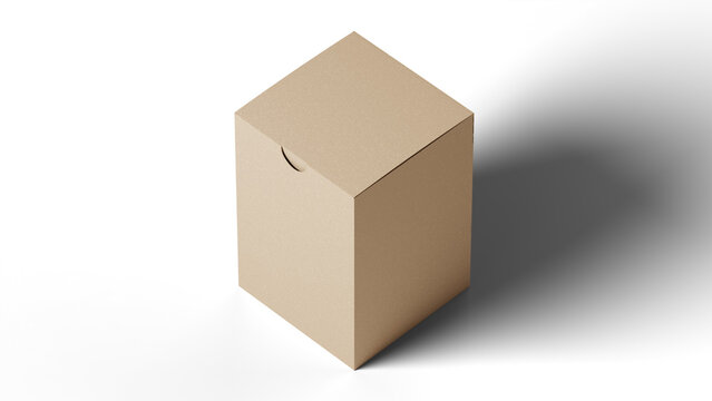 An empty brown open cardboard box isolated on a white background for shipping and storage delivery packaging, featuring a 3d vector illustration of a paper carton transport container