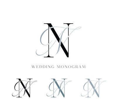 Elegant NN Intertwined Letters Wedding Monogram