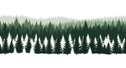 Naklejka premium Forest Panorama view. Nature landscape. Forest silhouette. Forest background. Vector illustration. 