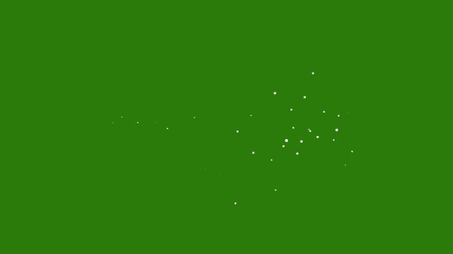 Magic glitter sparkle burst animation, white twinkling particles and fairy dust glow, motion graphics in After Effects on green screen background, seamless loop magical effect in 4K