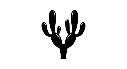 Fototapeta premium Black silhouette of a cactus plant