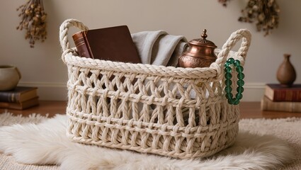 Fototapeta premium Cozy Boho Basket