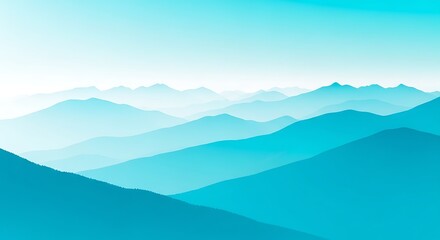 Fototapeta premium A serene landscape of blue mountains with a gradient sky