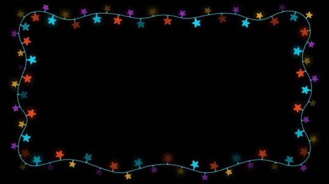 Flashing Light Bulb String Frame Animation with Alpha Channel for Holiday Parties
