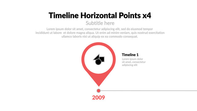 Timeline Horizontal Points  x4 &ndash; Animated Timeline Presentation, Step by Step History and Process Visualization, Modern Business Infographic for Corporate and Marketing Use