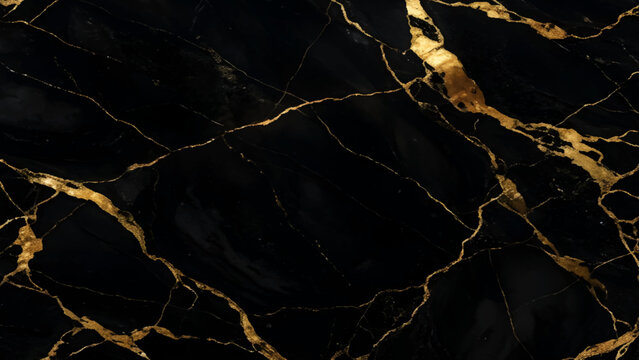 Black marble texture with gold veins for interior design and decoration purposes