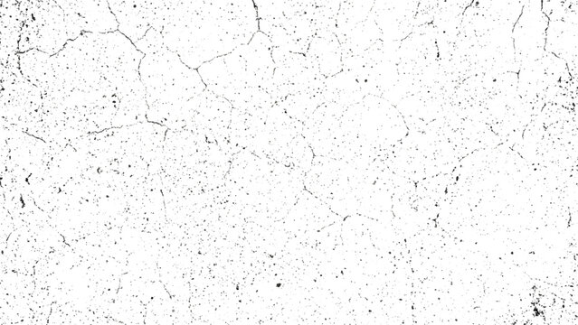 Cracked white surface with black spots and lines texture  background grunge effect