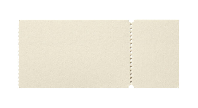 Blank vintage paper ticket stub with perforation
