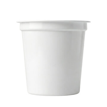 White plastic yogurt container mock-up without lid