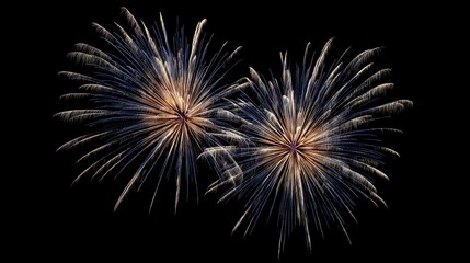 Fototapeta premium Bright and Colorful Firework Display in Night Sky with Radiant Explosions and Sparkling Effects