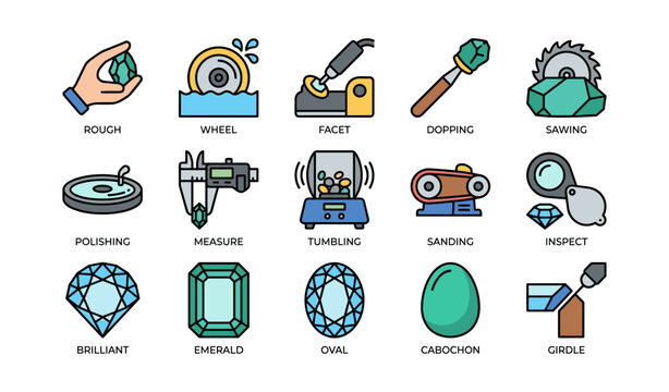 Gemstone processing tools and techniques illustrated: from rough stone to polished gem