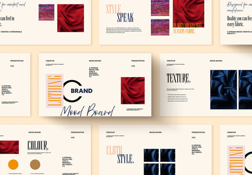 Creative Brand Mood Board Template with Minimal Layout and Modern Presentation Style