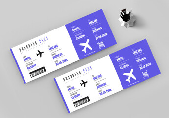 Creative Flight Ticket With Editable Boarding Pass Layout For Travel Concept