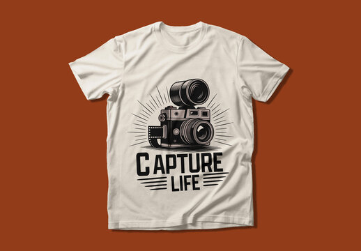 Creative Photography Capture Life T Shirt Design Template