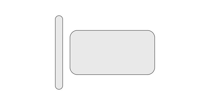 Align left simple icon animation for minimalist video edits, basic left snap formatting motion graphic, white and green screen overlay, clean indent guide animated element, neat margin design