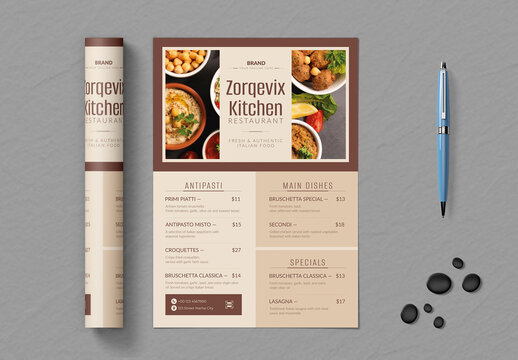Food Menu Template Layout