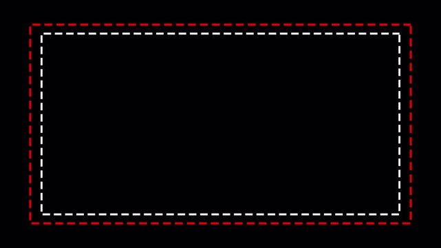 Dotted line rectangle frame animation on transparent background. circle frame dotted line animation in 4k .