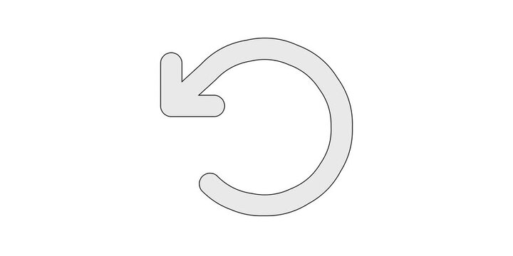 Arrow counter clockwise icon animation for undo reset videos, rotate left refresh cycle motion graphic, white and green screen overlay, rewind rollback spin animated element, restore reverse design