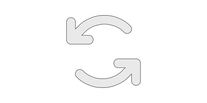 Arrows counter clockwise icon animation for undo sync content; rotating reverse cycle reload motion graphic; white and green screen overlay; circular rollback repeat animated element; restore spin