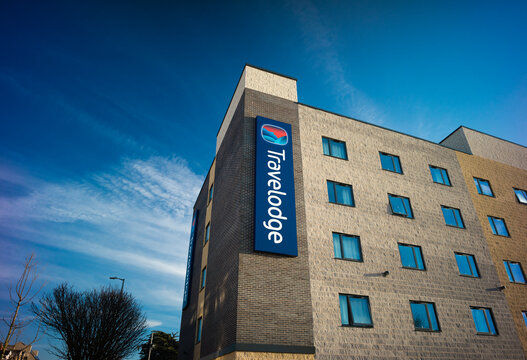 Skegness, Lincolnshire, United Kingdon, 18th March 2026, Travelodge branding at Skegness Travelodge