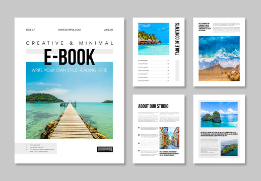 Modern Travel EBook with Tropical Destination Photography