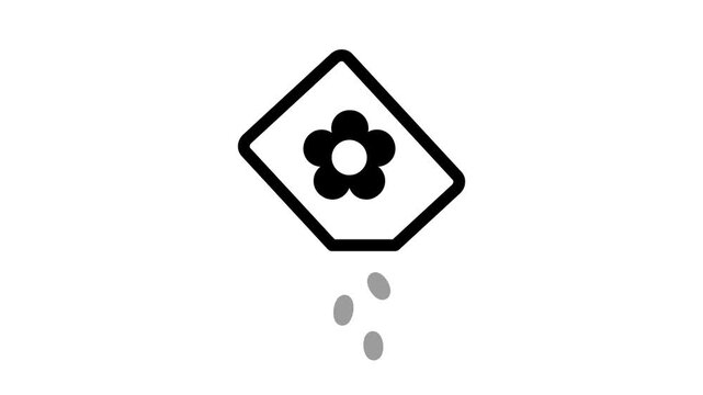 Packet of flower seeds, icon, vector.