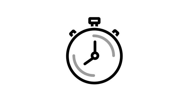 Stopwatch lineal, black vector icon.