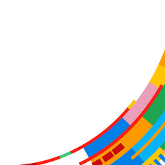 Naklejka premium Colorful abstract geometric football stadium corner frame. Soccer World Championship 2026 graphic elements series. Sport design template.