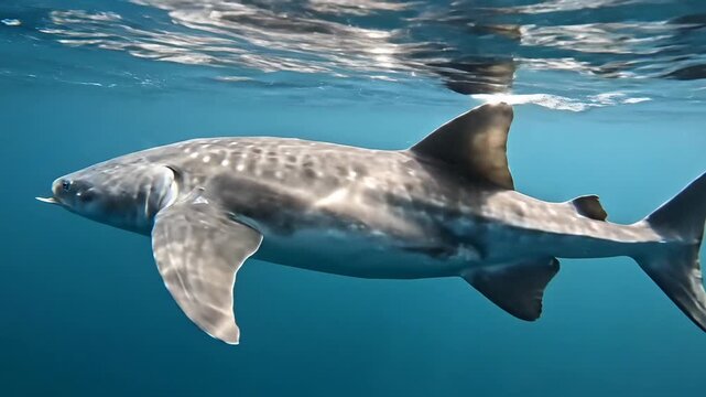 Ocean Sunfish Swimming Gracefully Underwater
