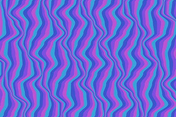 Fototapeta premium Vibrant wavy stripes in purple, blue, and pink create a mesmerizing psychedelic pattern.