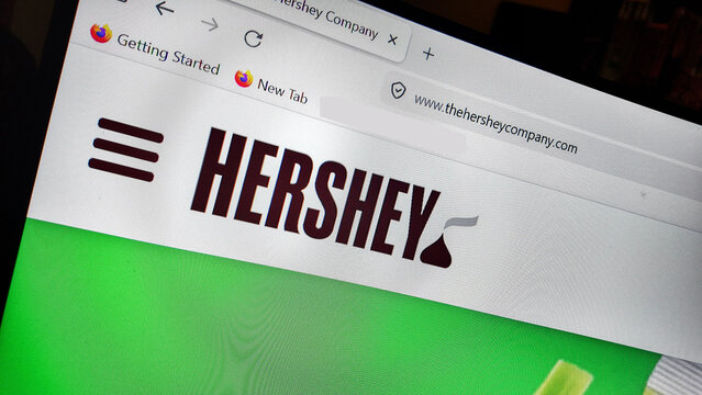 browser window on a screen displaying hershey website
