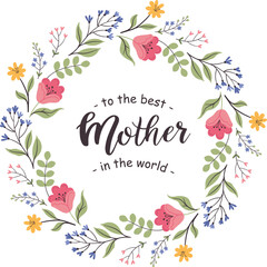 Flower wreath for Mother's Day. Vector design isolated on white background. © nafanya241