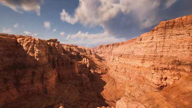 Closeup sandstone formation with sunlit wash, rock grains and weathered edges, small gullies and subtle vegetation, earthy tones, useful for texture references
