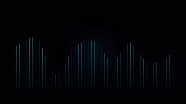 Abstract audio equalizer animation with glowing lines on black background