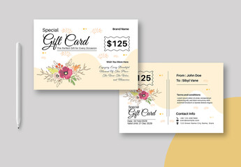Gift Card Design Template Layout