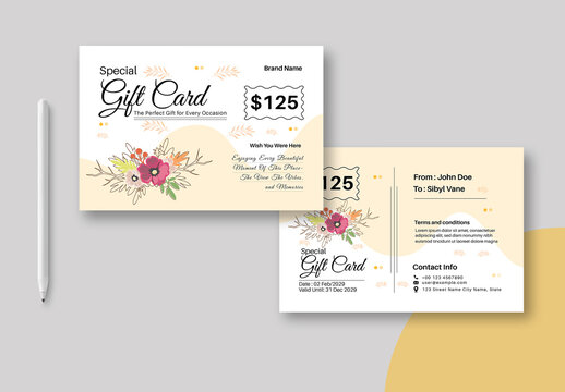 Gift Card Design Template Layout