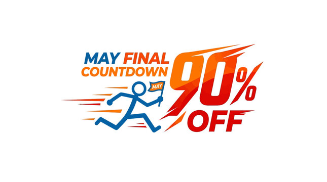 May Final Countdown Sale with 90% Discount Badge